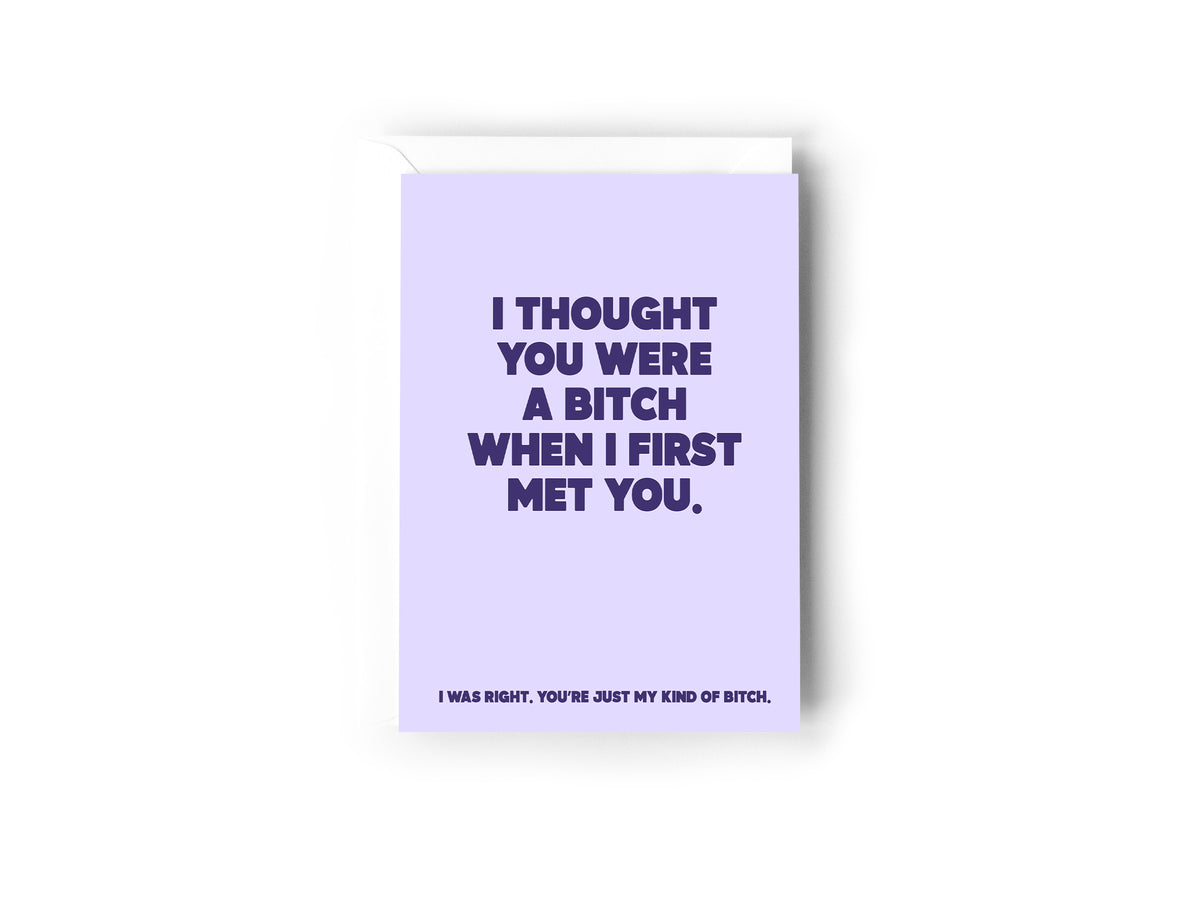 I thought you were a bitch when I first met you card