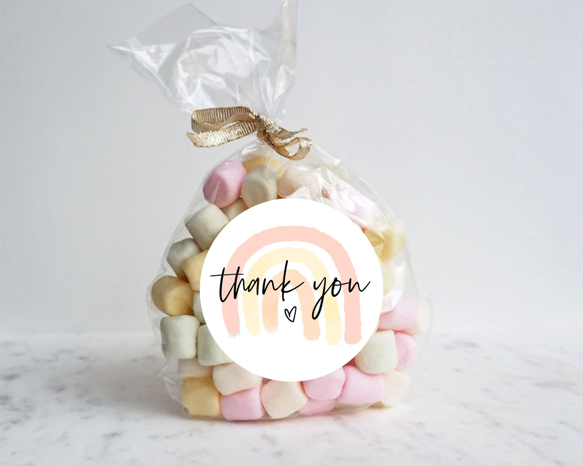 Rainbow Thank You Stickers - Creativien