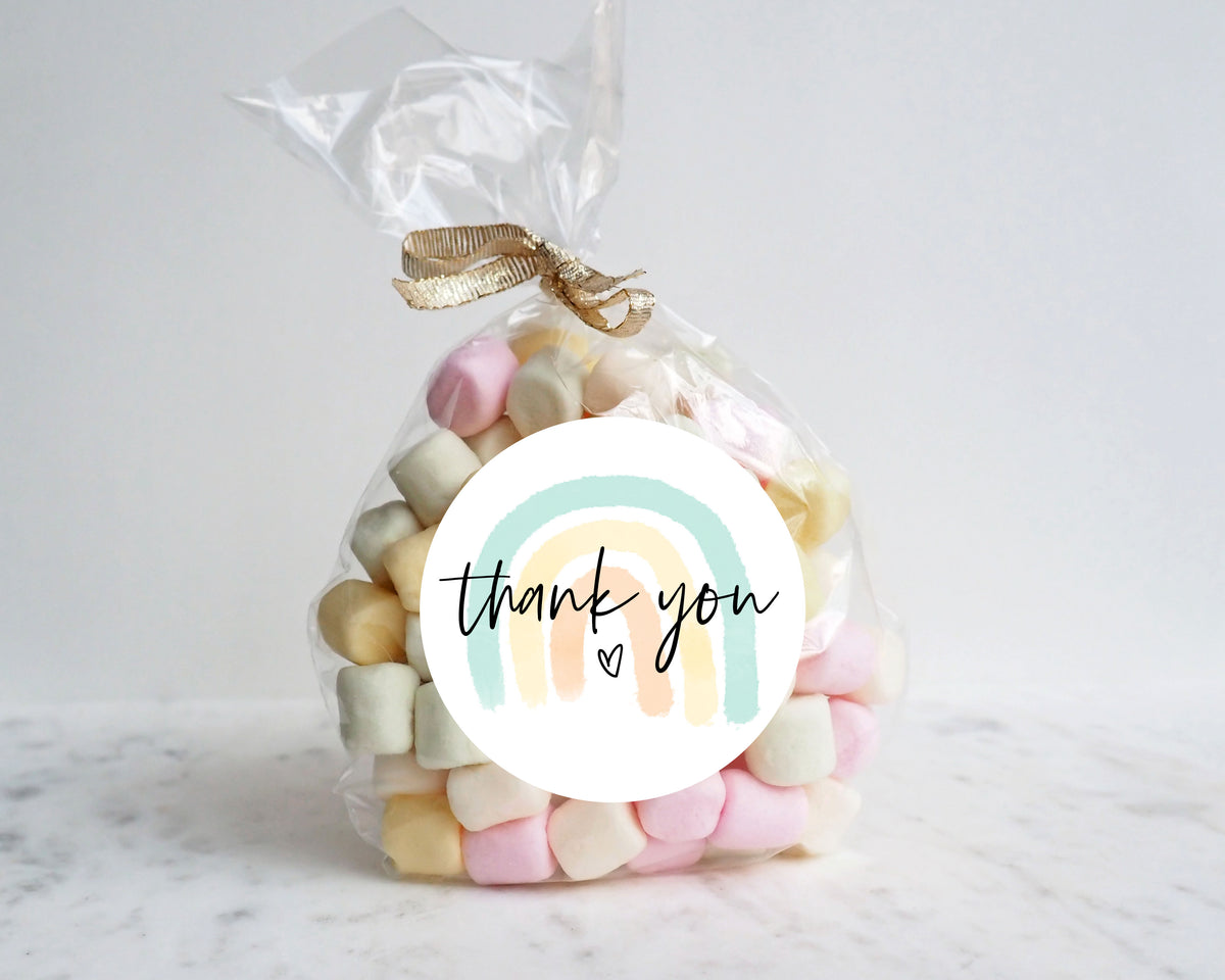 Rainbow Thank You Stickers - Creativien