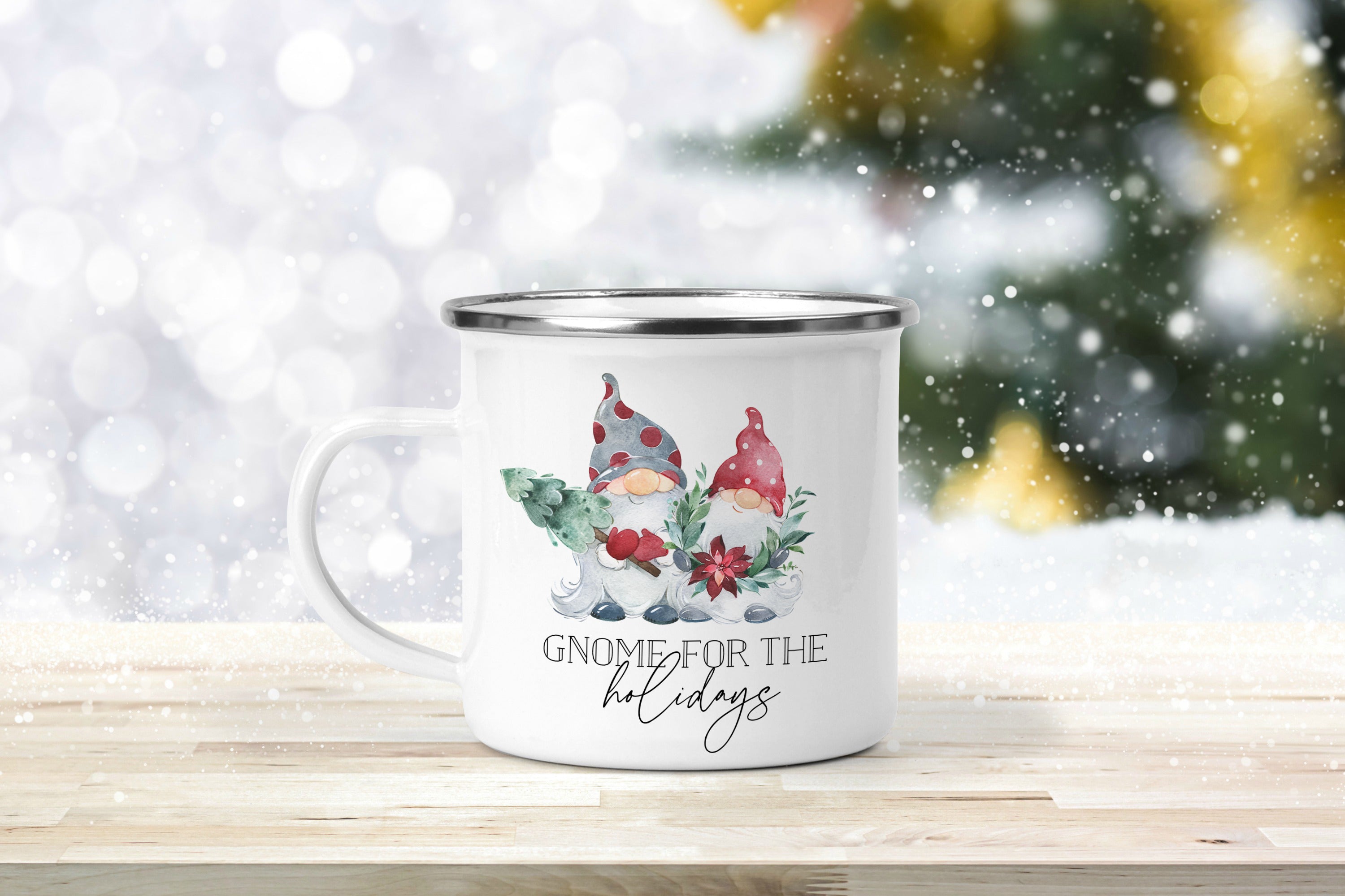 Gnome for the holiday Enamel Mug - Creativien