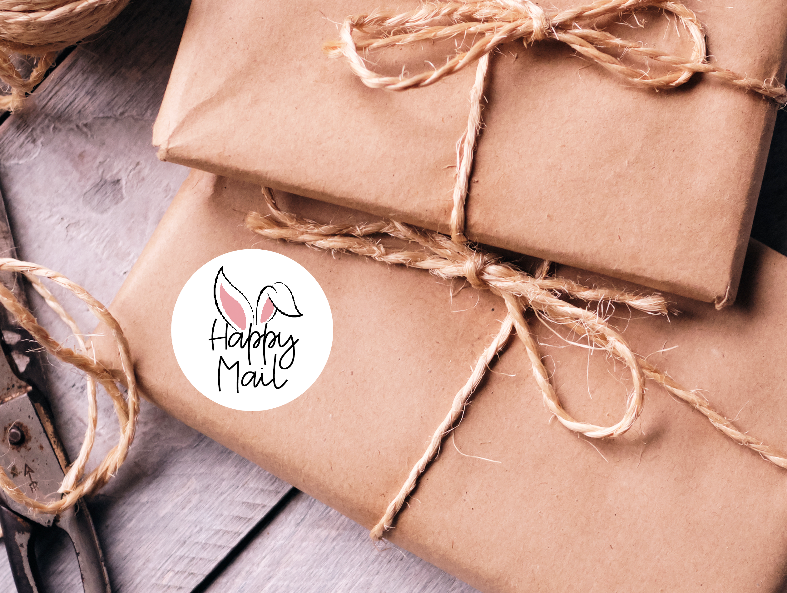 Bunny Happy Mail Stickers - Creativien