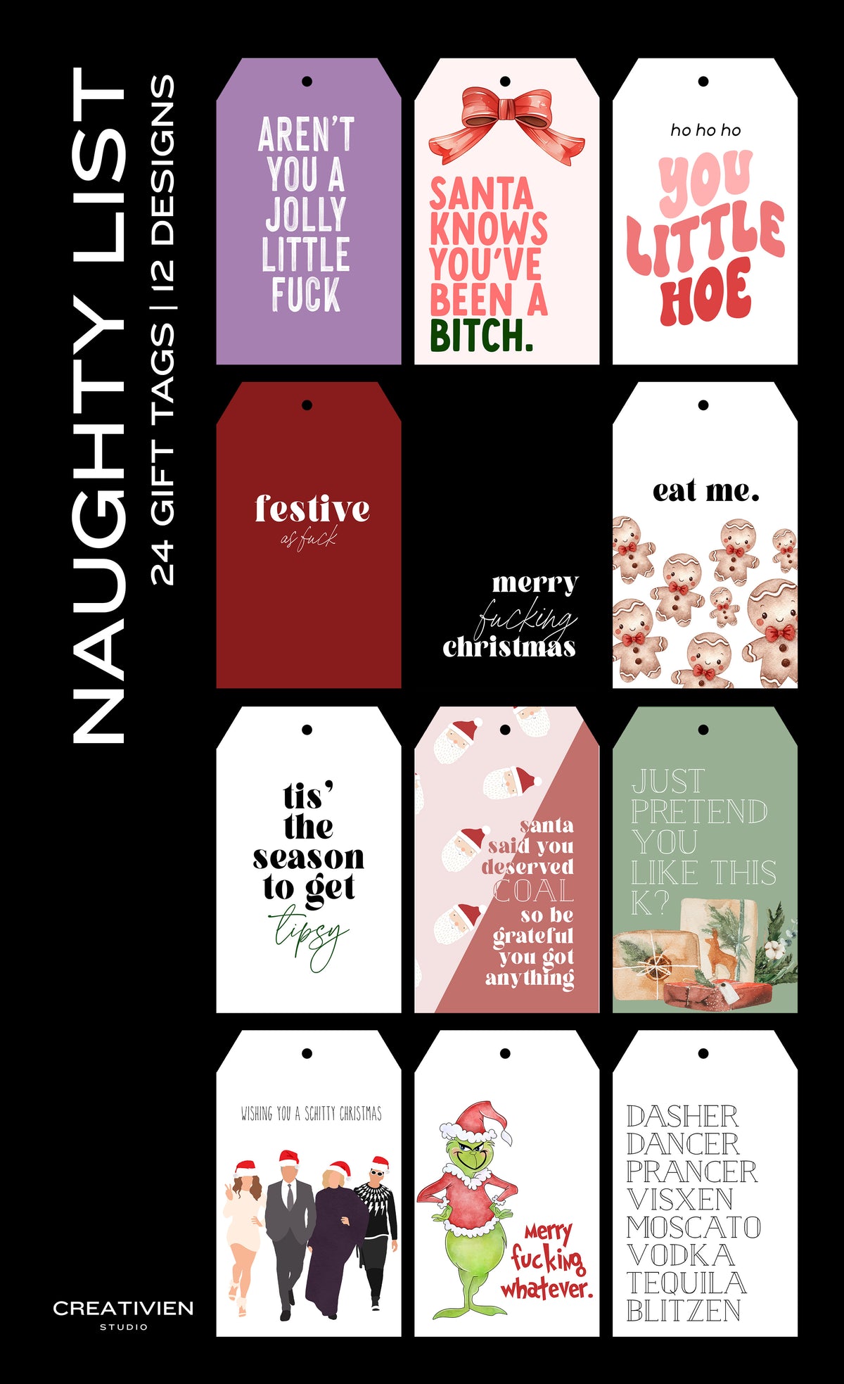 Naughty List Gift Tag Box