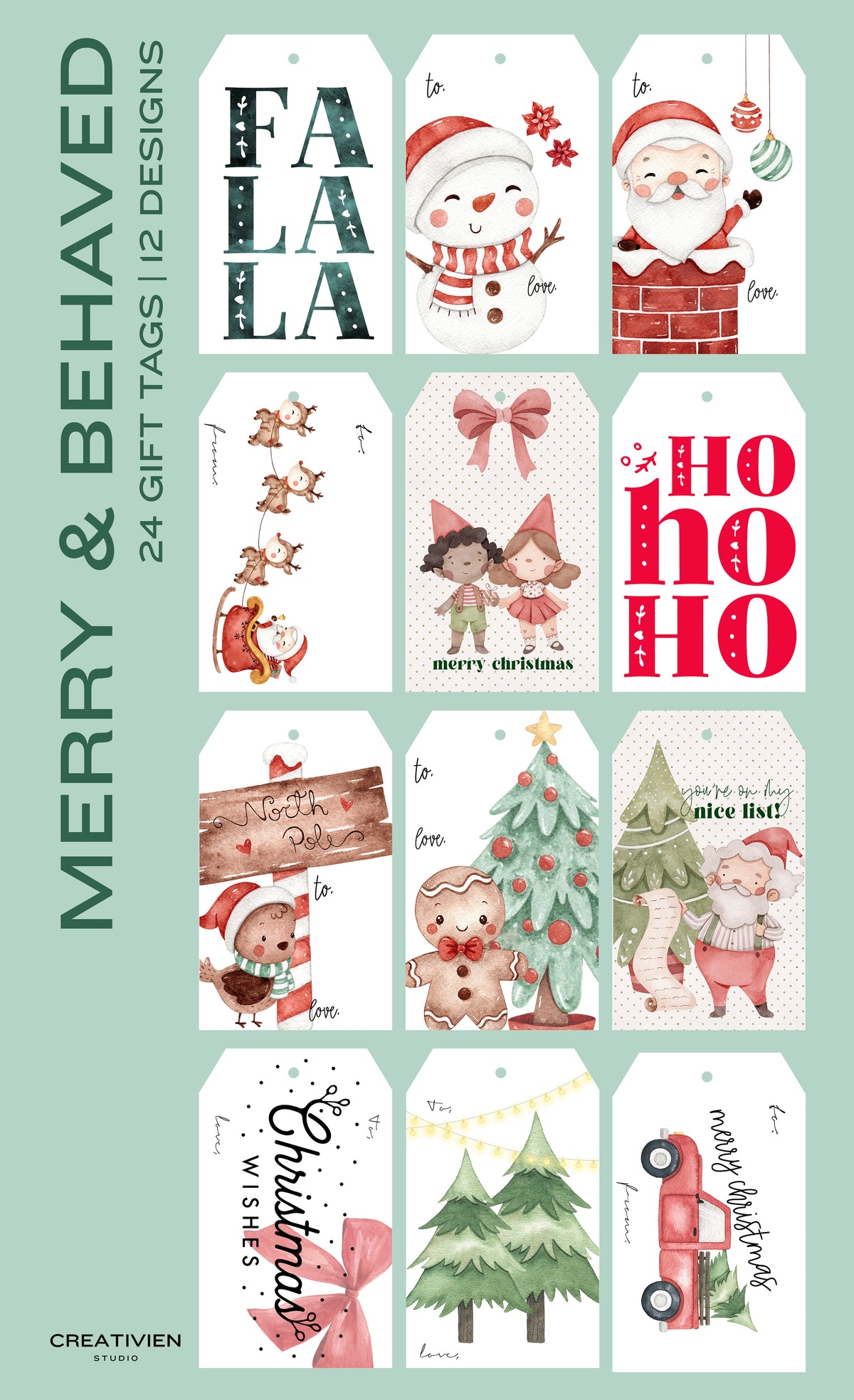 Merry and Behaved Gift Tag Box - Creativien