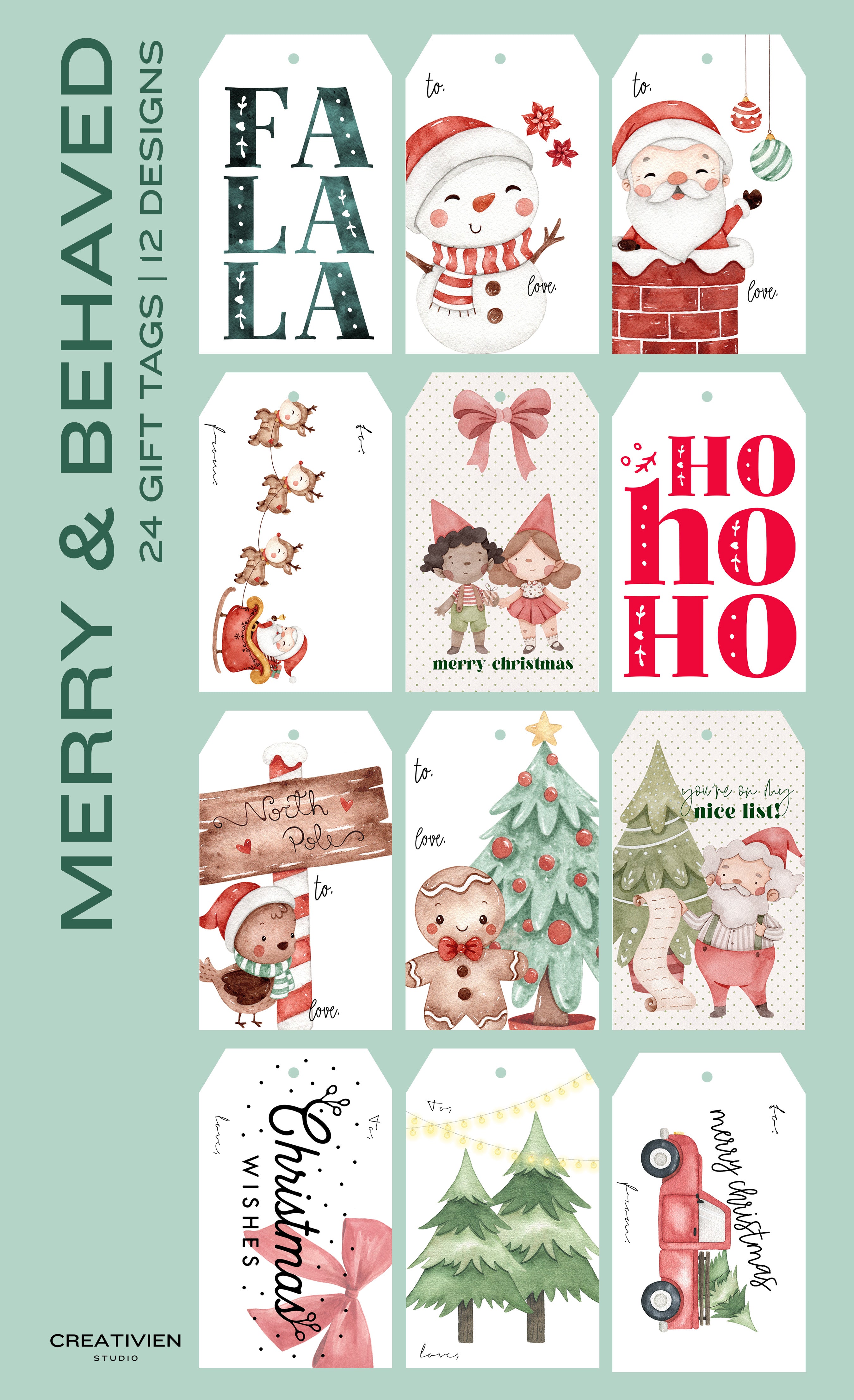 Merry and Behaved Gift Tag Box