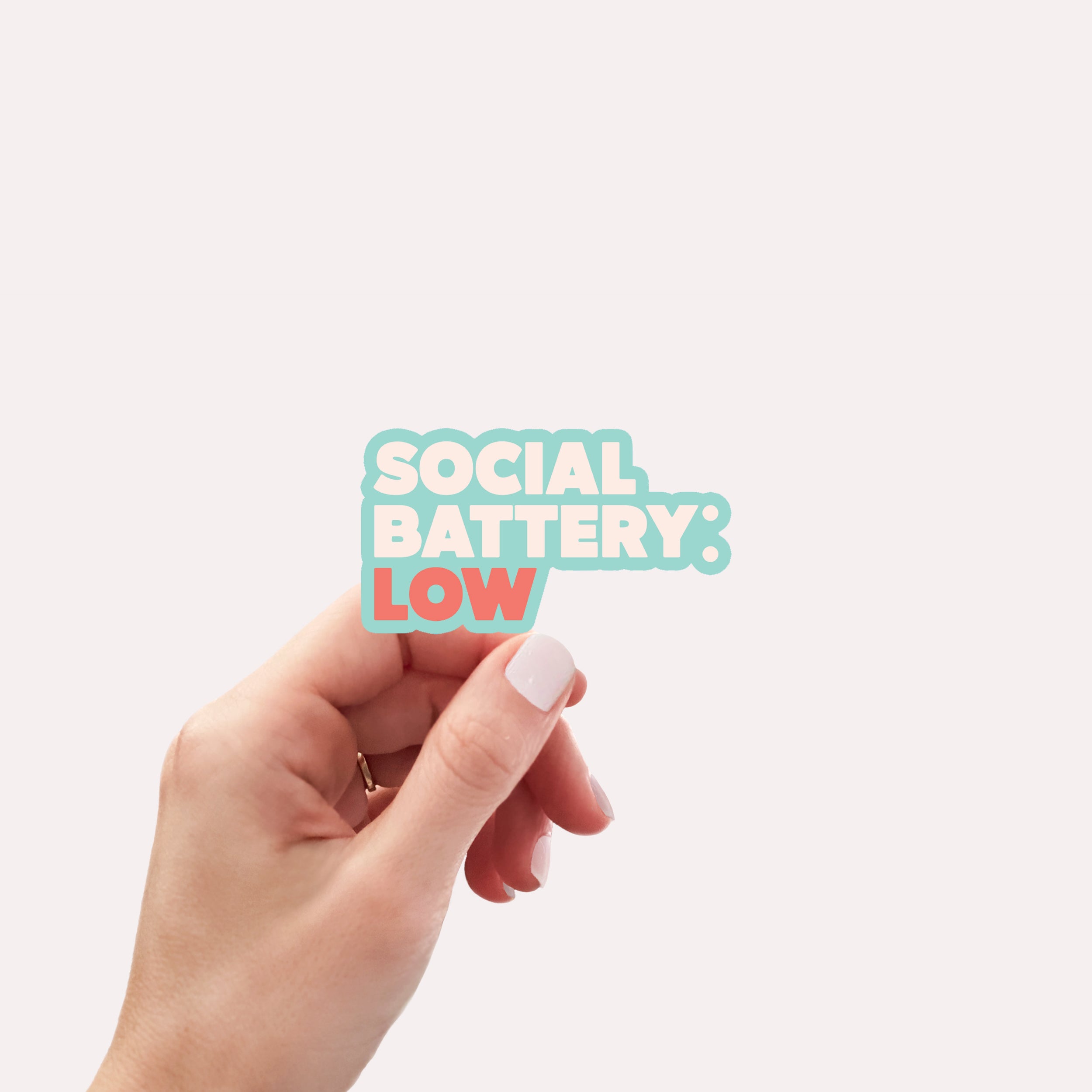 Social Battery: Low Vinyl Sticker - Creativien