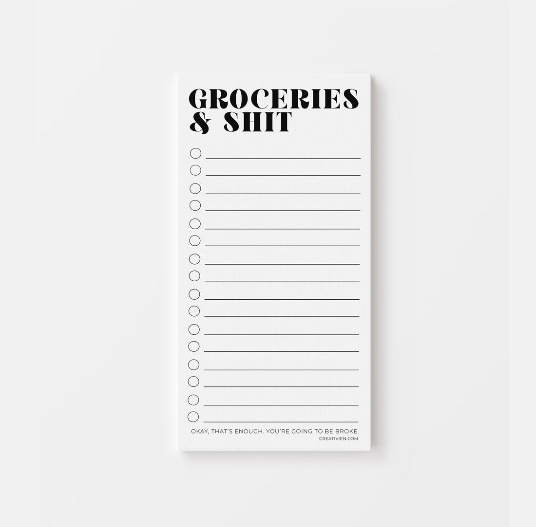 Groceries and Shit magnetic Notepad