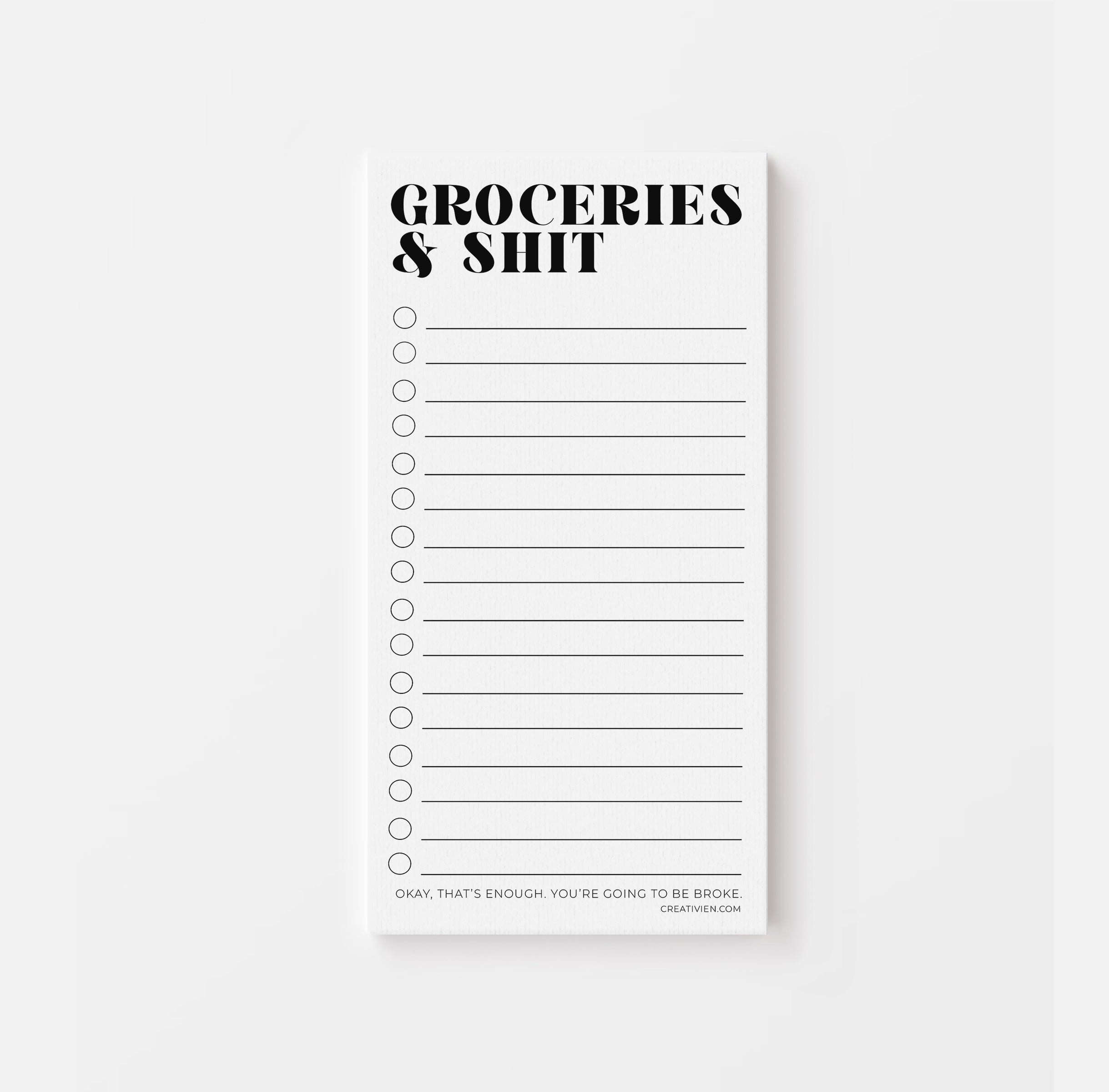 Groceries and Shit magnetic Notepad - Creativien