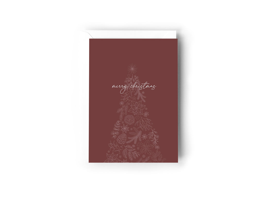 Burgundy Tree Christmas - Creativien