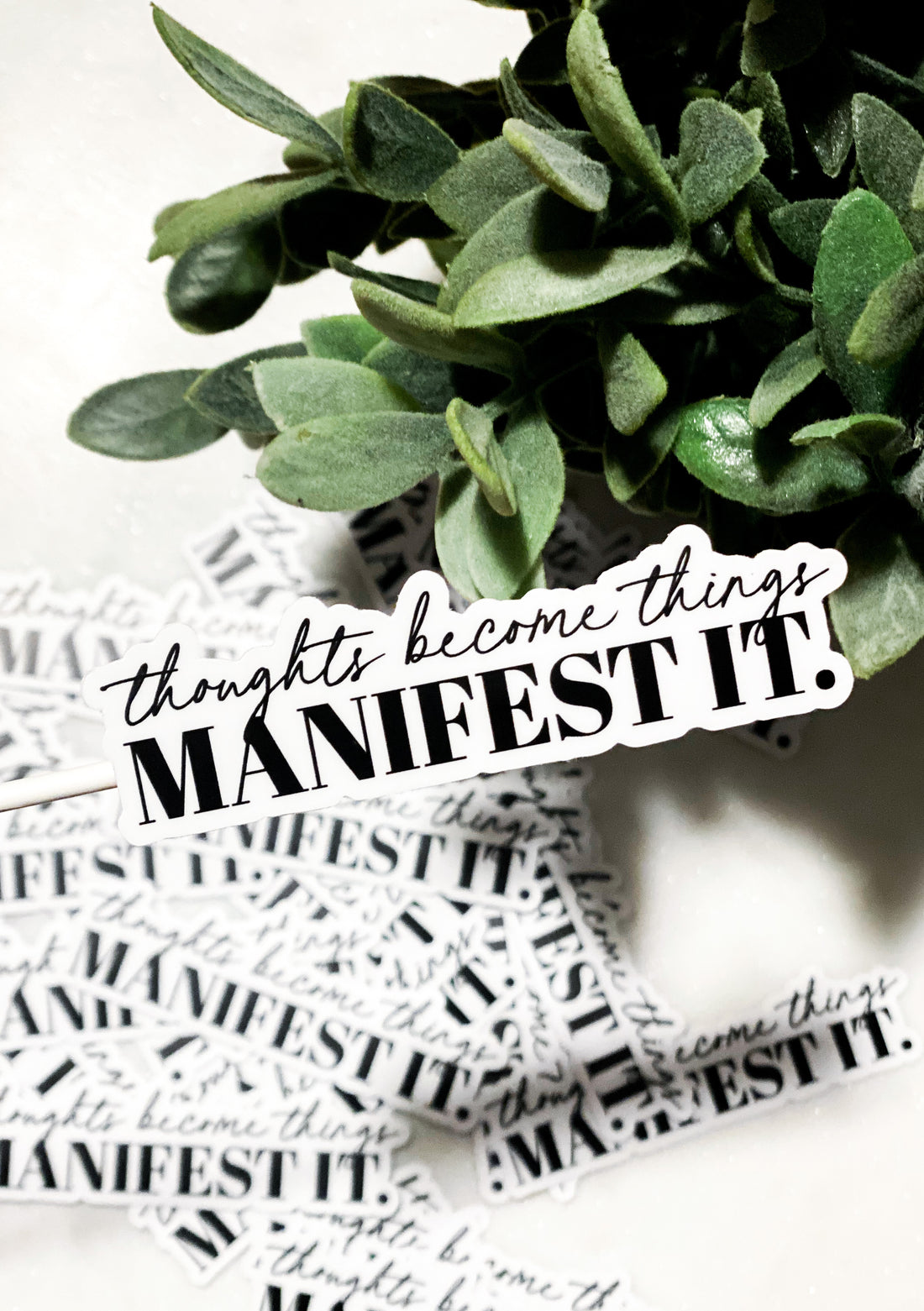 Thoughts Become Things, Manifest It Vinyl Sticker Stickers - Creativien