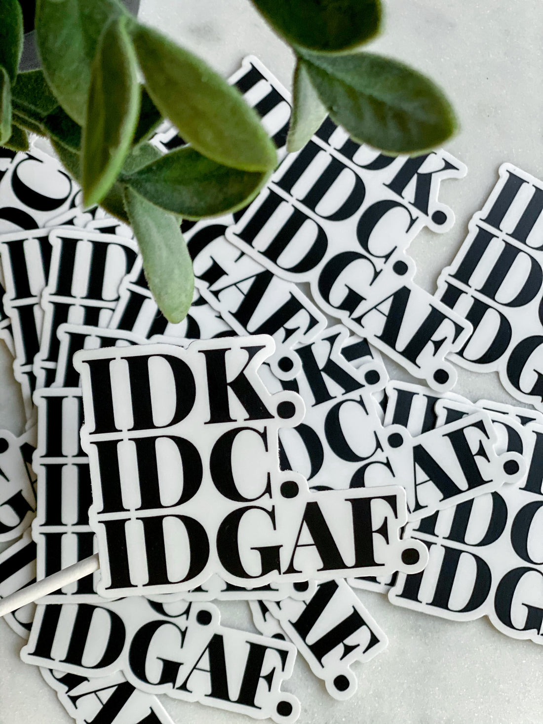 IDK. IDC. IDGAF. Vinyl Sticker Stickers - Creativien