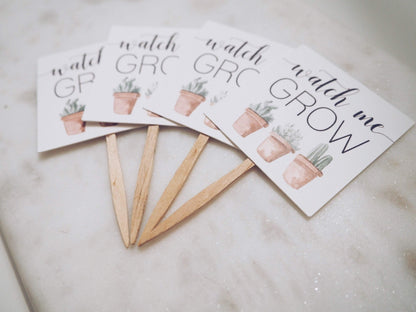 Succulent - Watch Me Grow Favor Tags  - Creativien