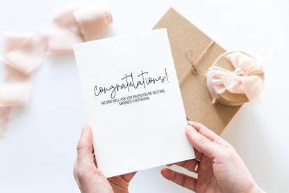 Congratulations! No one will ever ask you when you’re getting married ever again  - Creativien