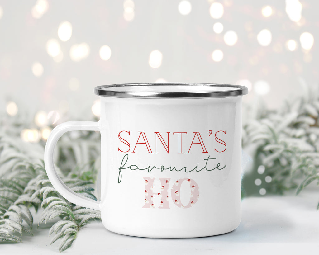 Santa's favourite HO Enamel Mug  - Creativien